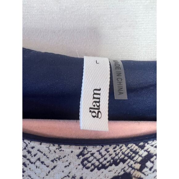 Glam Long Sleeve Top Size Large Animal Print - Picture 3 of 5